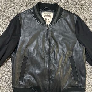 Route 66 Men's Black and Gray Bomber Jacket